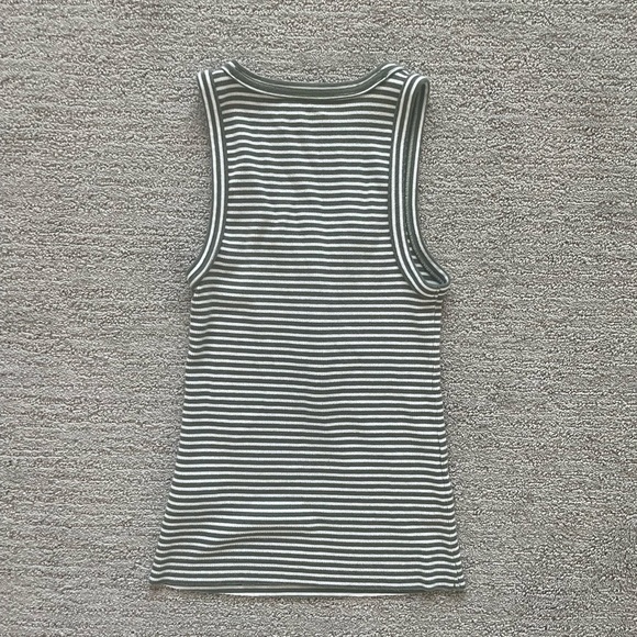 Aerie tank top stripe green white women’s casual lightweight coquette minimalist - Picture 2 of 3